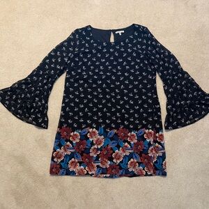 Charlotte Russe Black Dress with White Floral Patterns